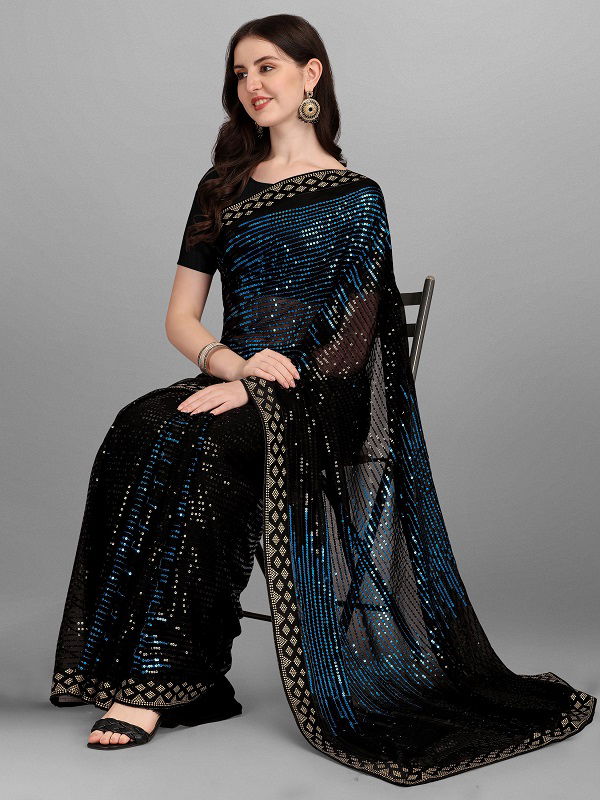 Pyramid 01 Trending Stylish Fancy Wear Georgette Saree Collection